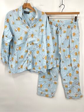 Kakao Friends Blue Ryan Lion I Want Cheese Balls Pajama Set Free Size